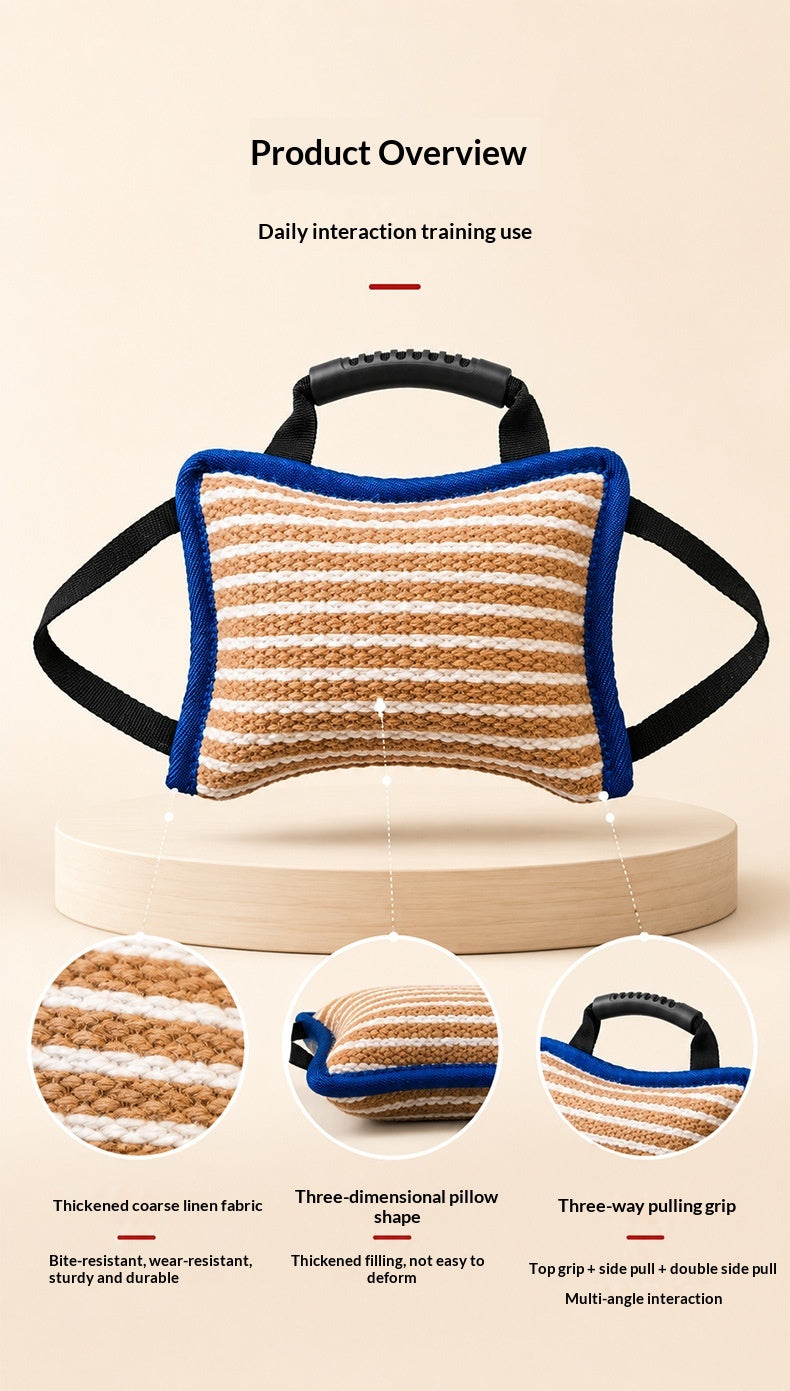 Jute bite cushion & roll for dog training – alternate view