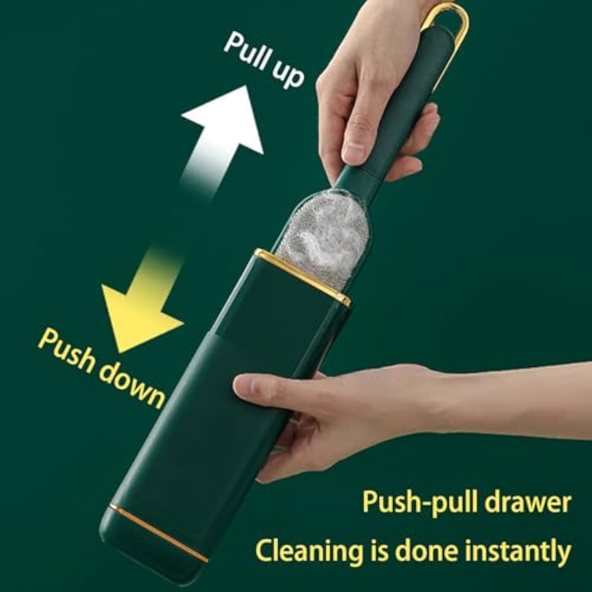 Self-cleaning pet hair collector brush – alternate view