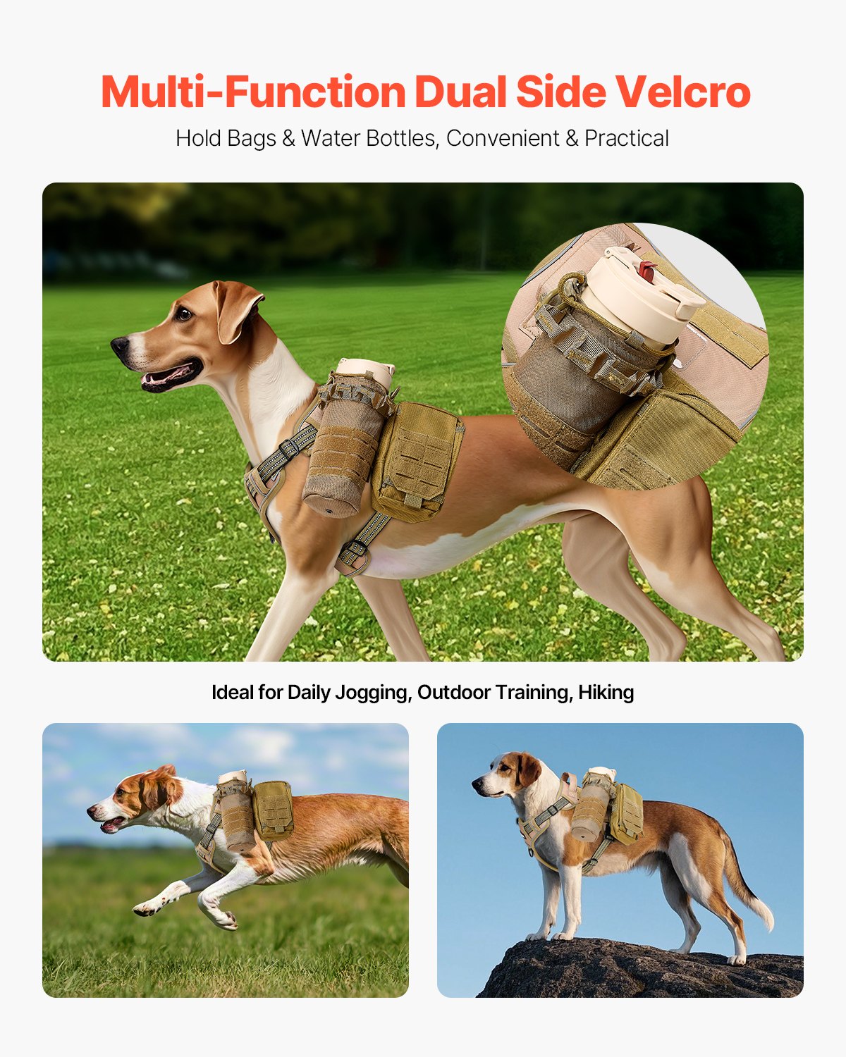 Tactical dog harness, no-pull vest for large dogs – alternate view