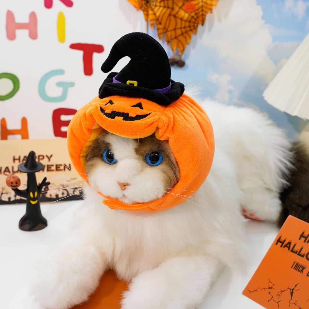 Pumpkin vest harness, pet Halloween costume – alternate view