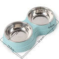 Double steel pet bowl, food & water feeder – alternate view