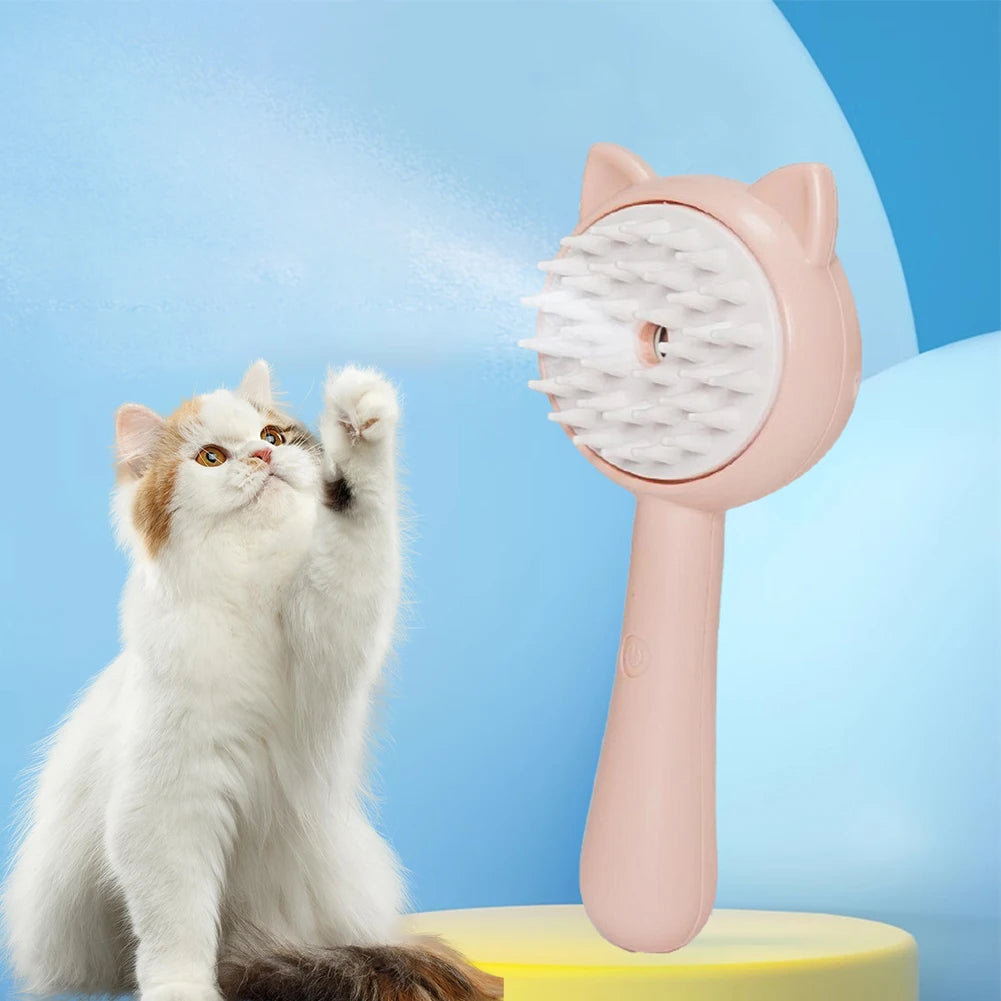 Rechargeable mist slicker brush, self-cleaning – alternate view