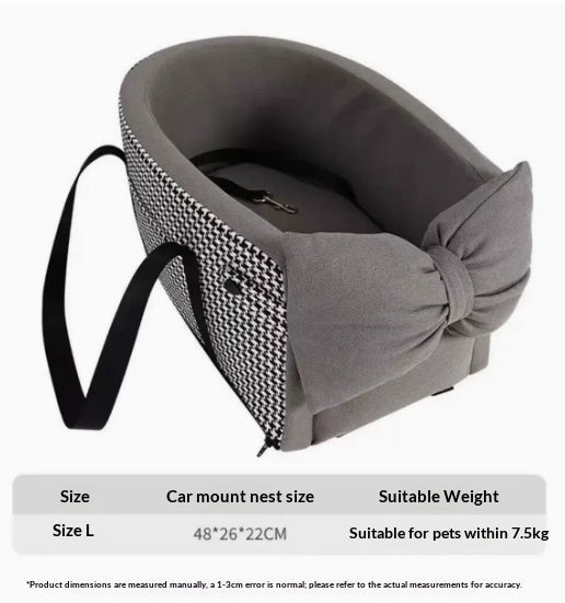 Small pet car seat nest cushion – alternate view