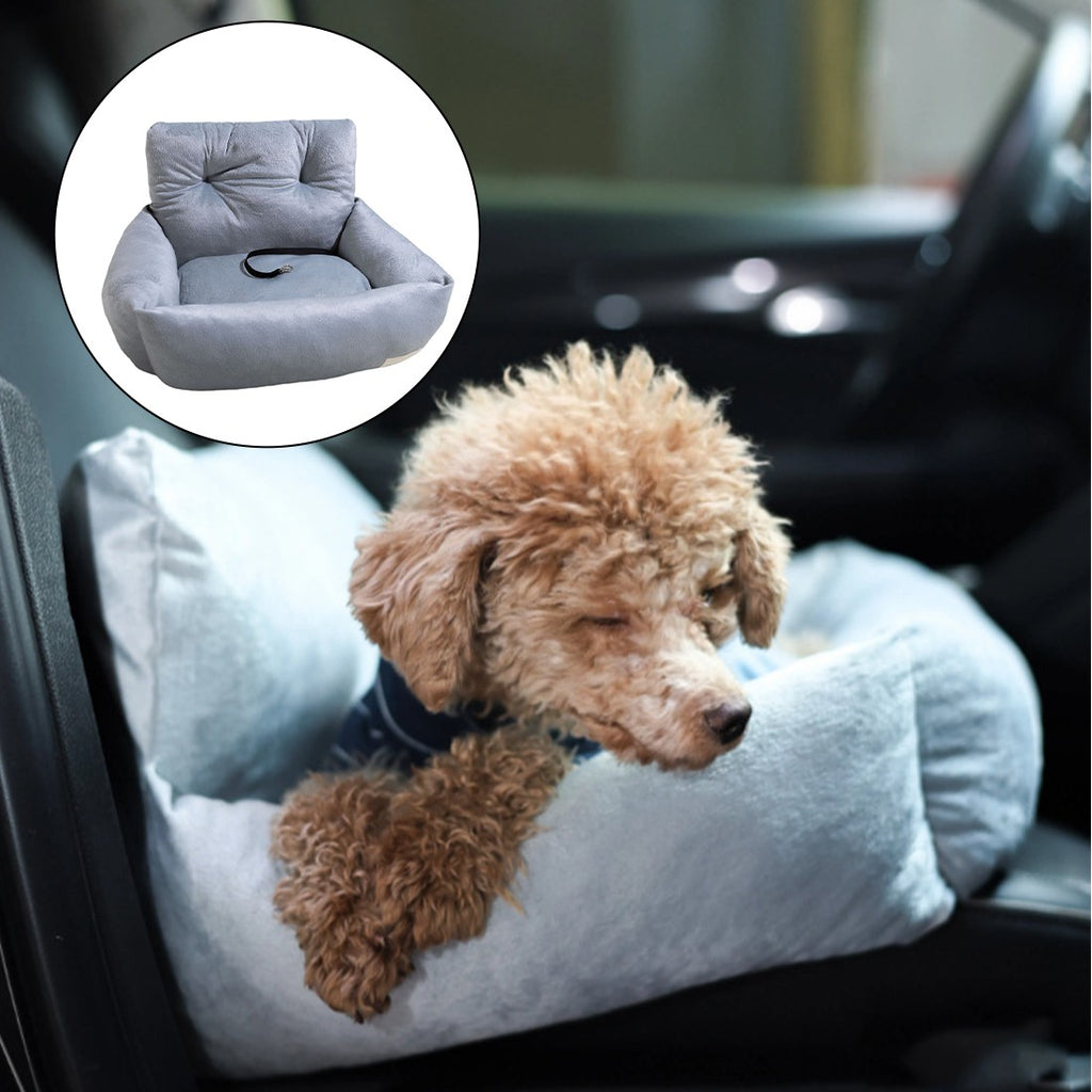 Plush dog car booster seat, washable