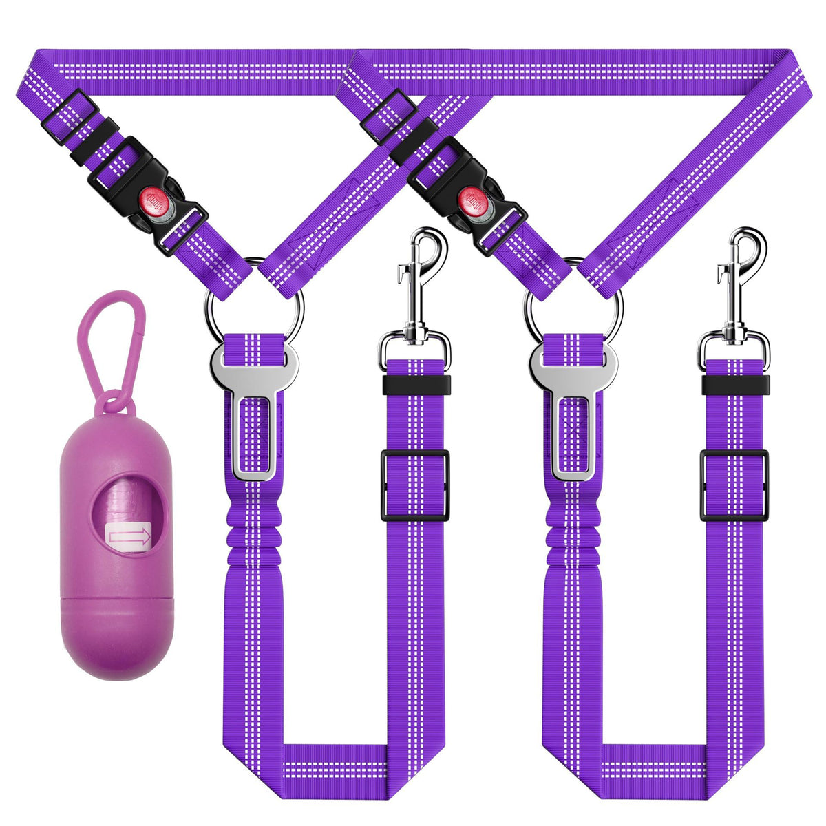 Retractable dog car seat belt 3-pack – alternate view