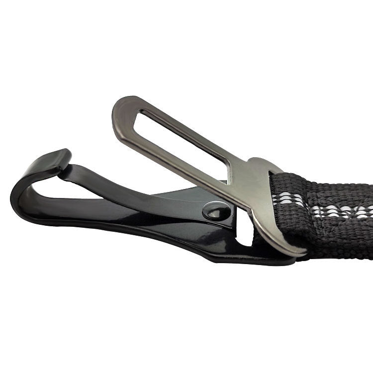Reflective retractable dog car seat belt – alternate view