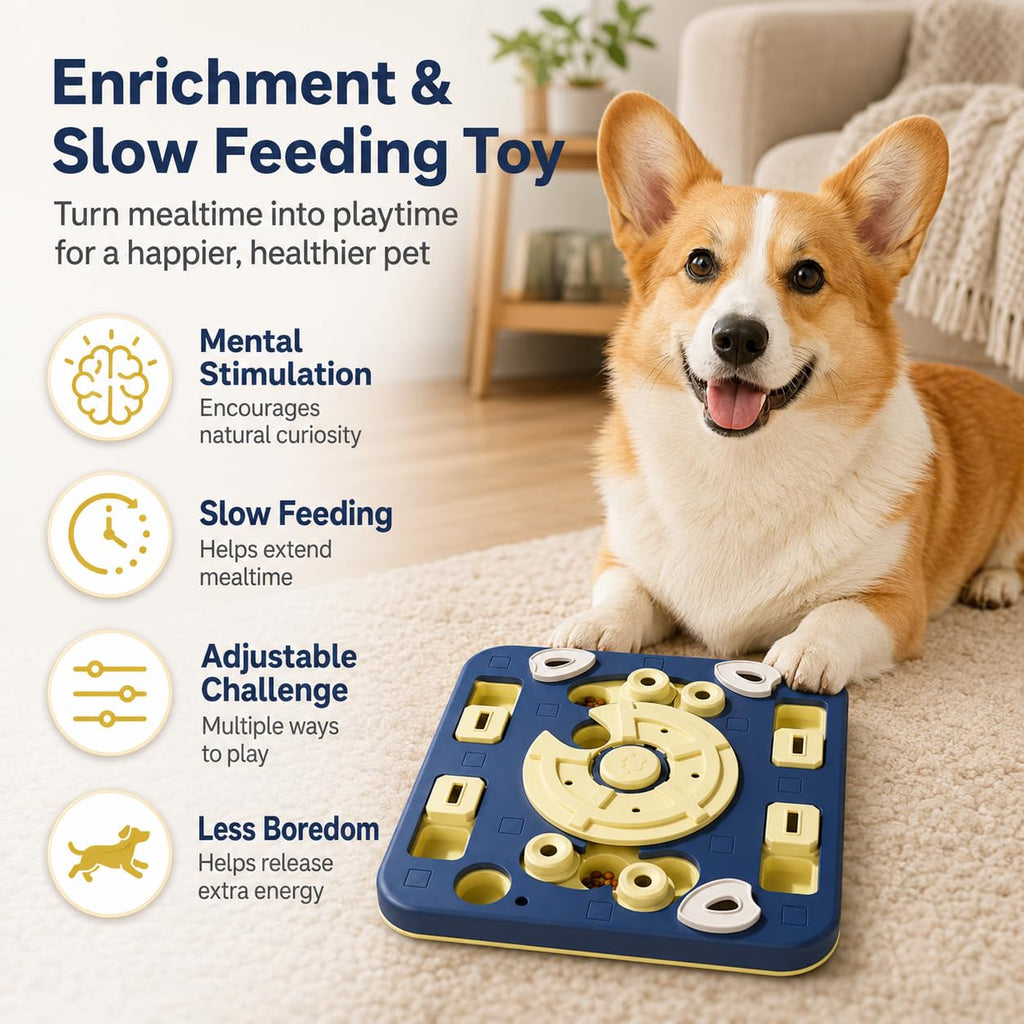 Adjustable pet puzzle toy, treat enrichment – alternate view