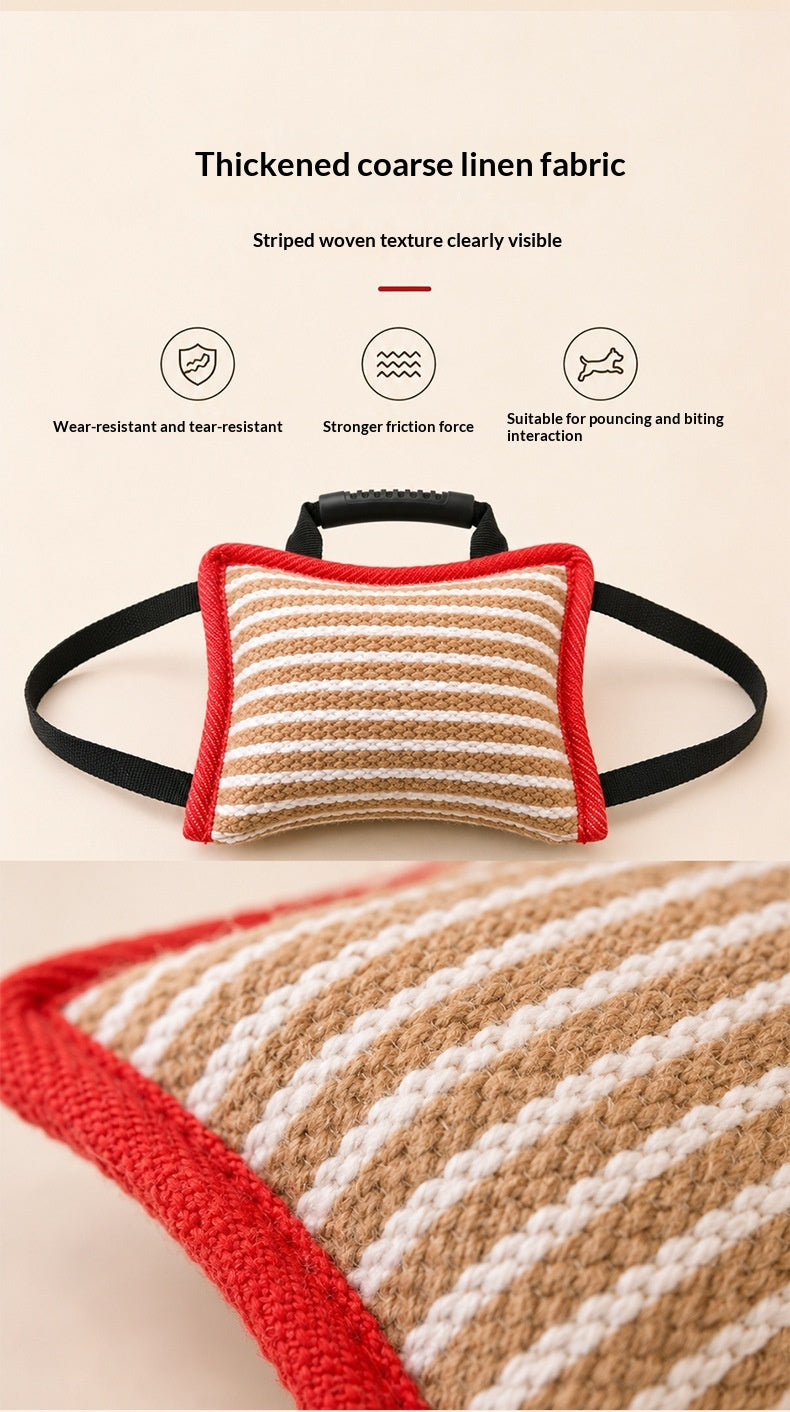 Jute bite cushion & roll for dog training – alternate view