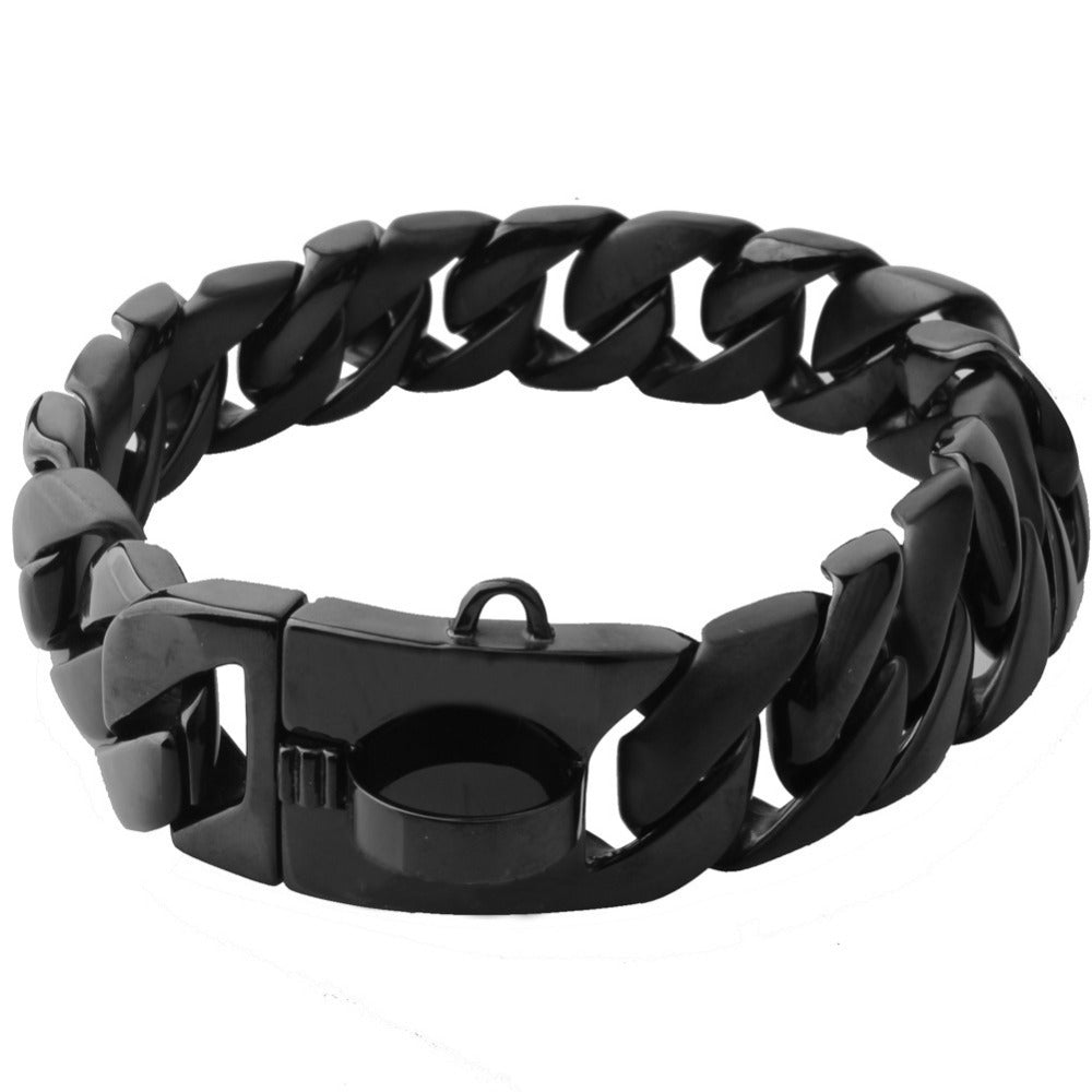 Stainless steel cast snap-clasp dog leash – alternate view
