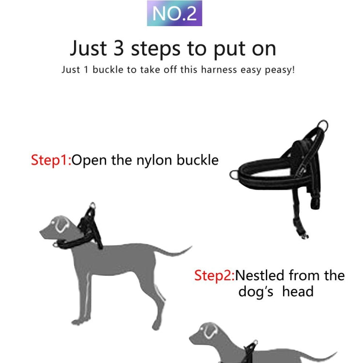 No-pull harness for large dogs, padded vest – alternate view