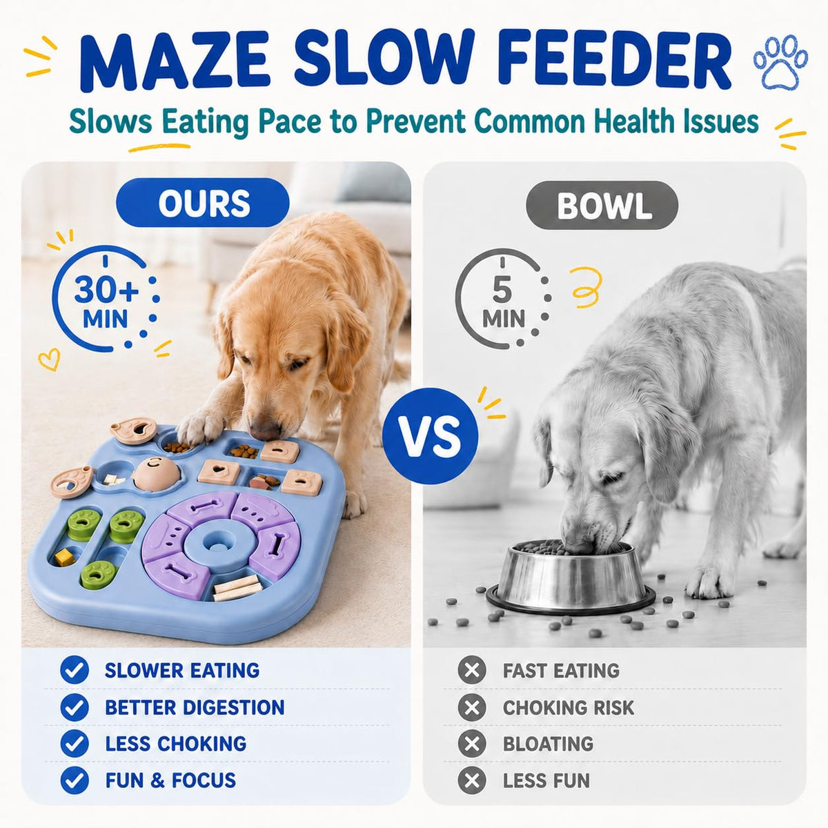 Cat maze puzzle feeder, slow feeder toy – alternate view
