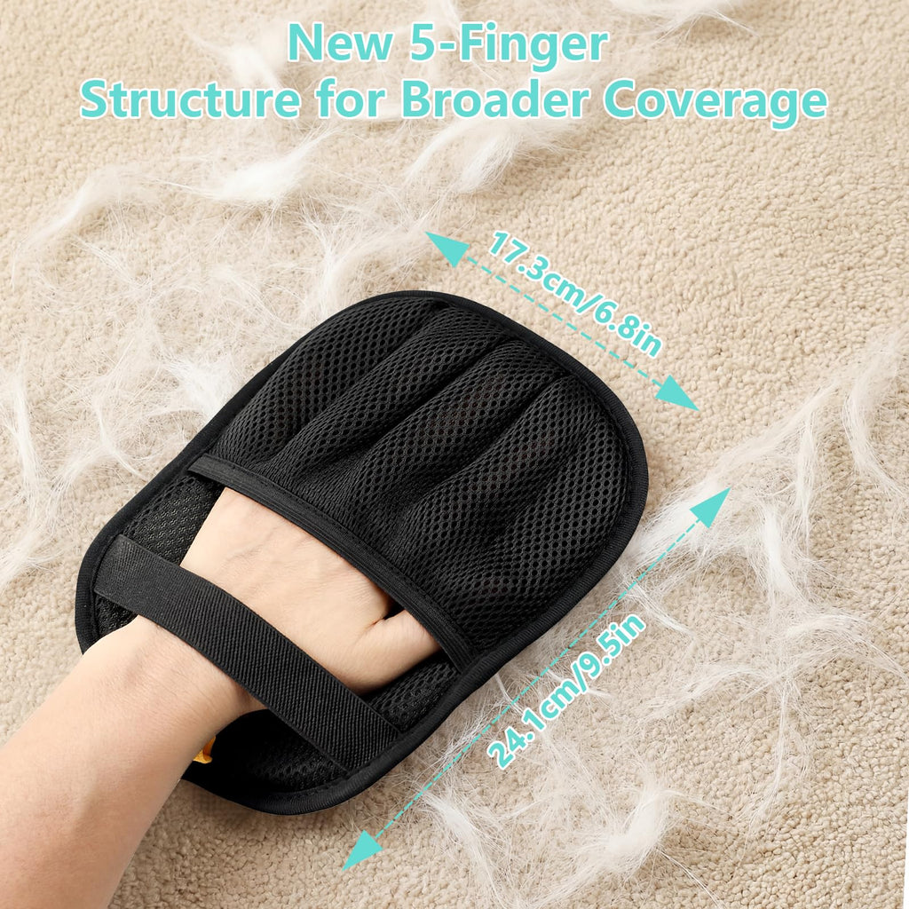 Electrostatic pet hair removal glove – alternate view