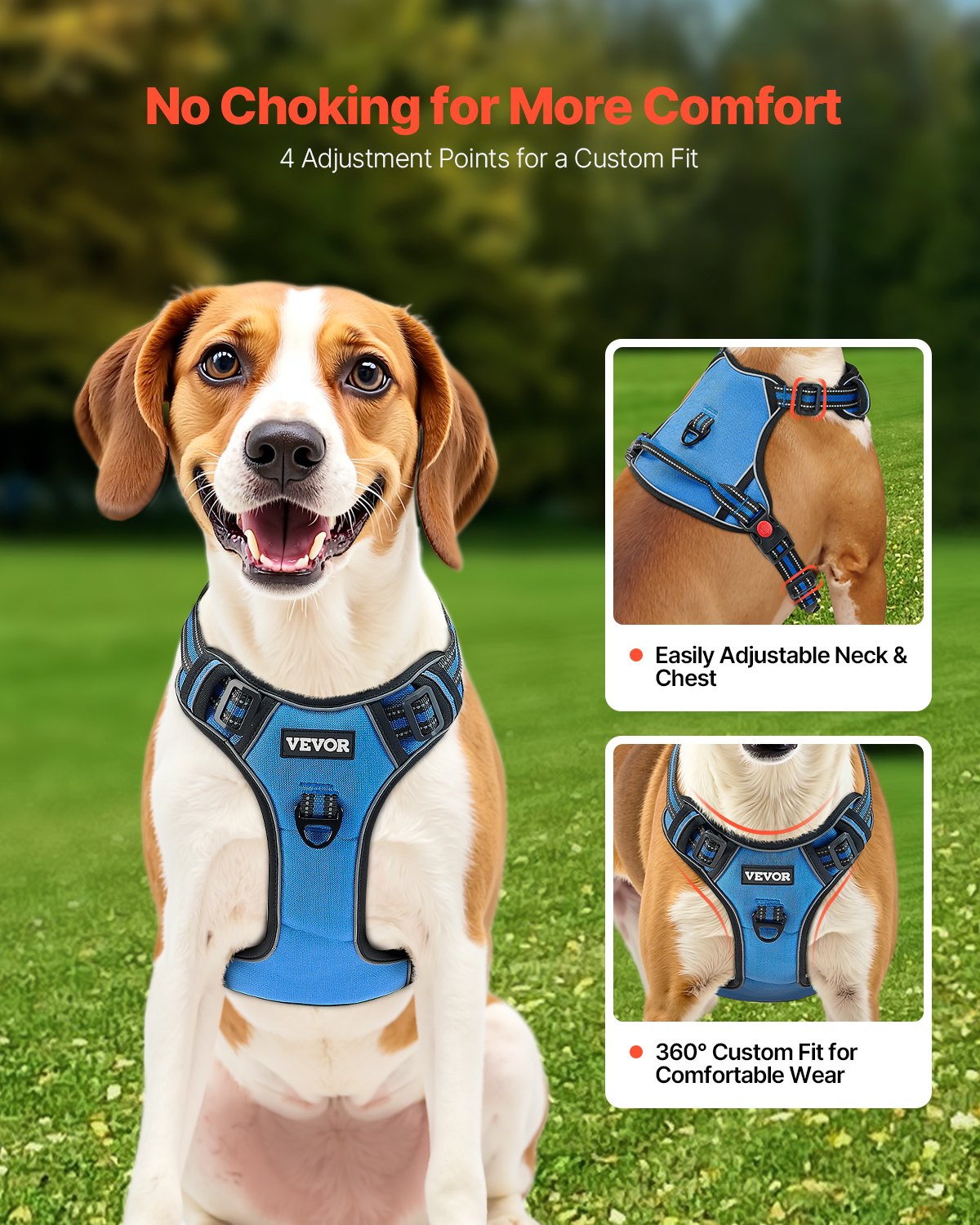Large dog harness, with 5ft leash – alternate view