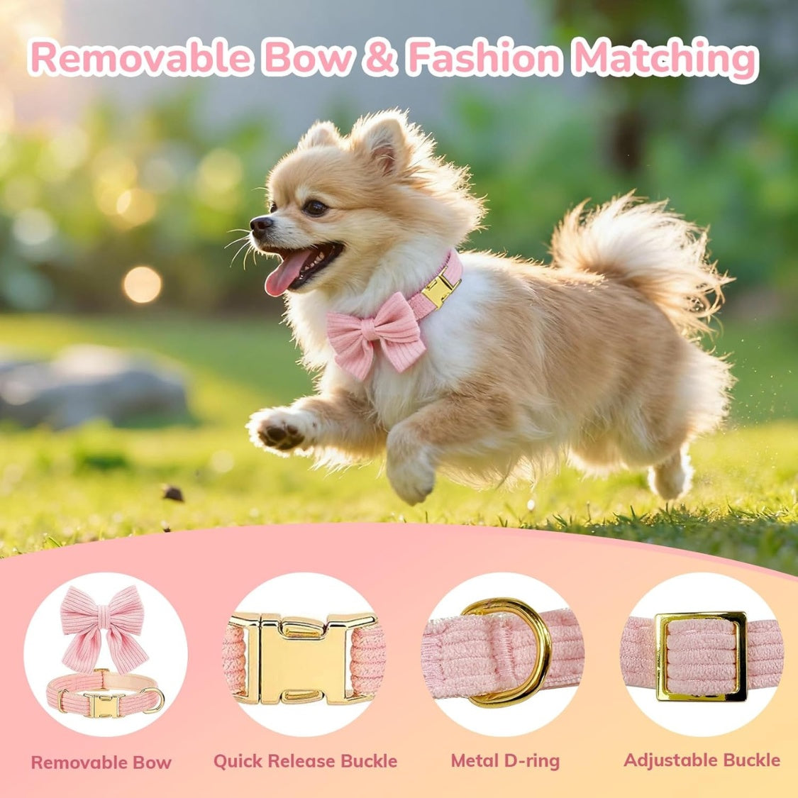 Small dog harness set, no-pull with bowtie – alternate view