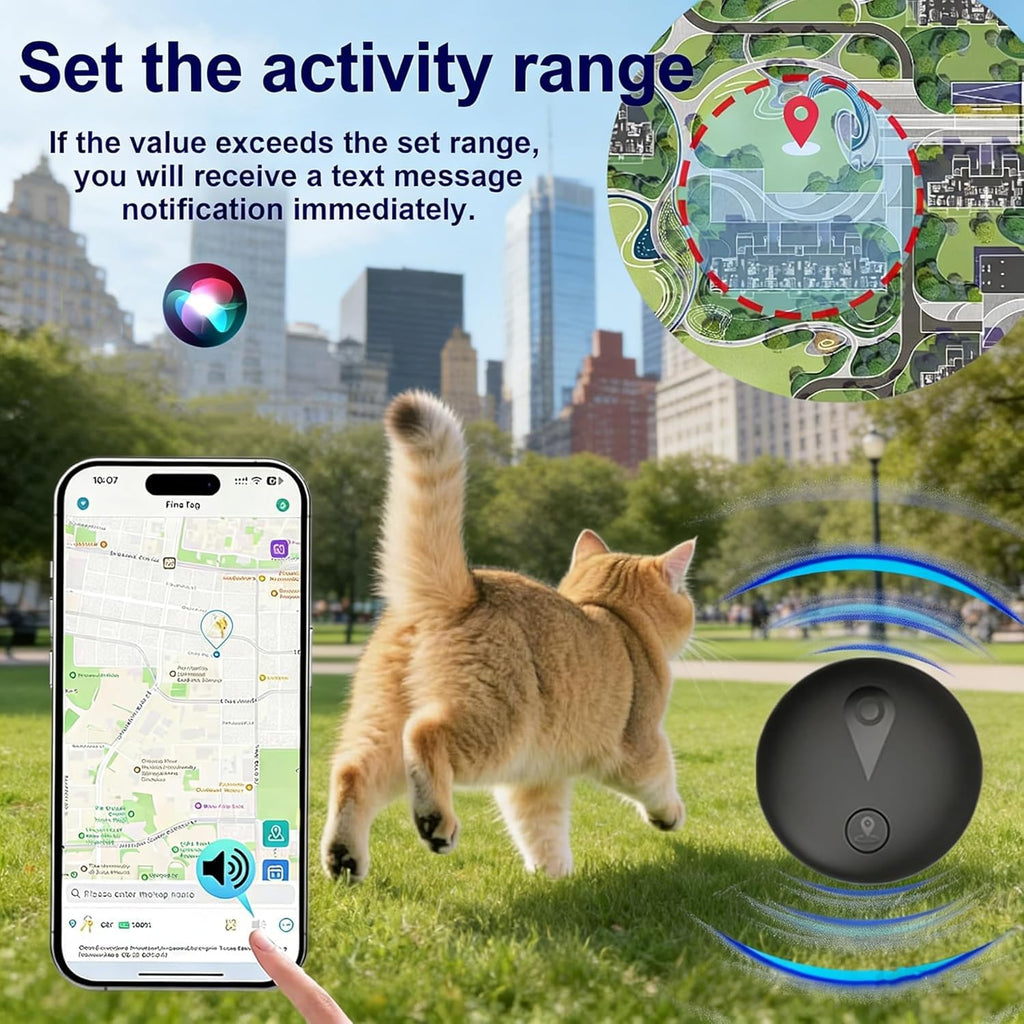GPS dog tracker, no monthly fee, Apple Find My – alternate view