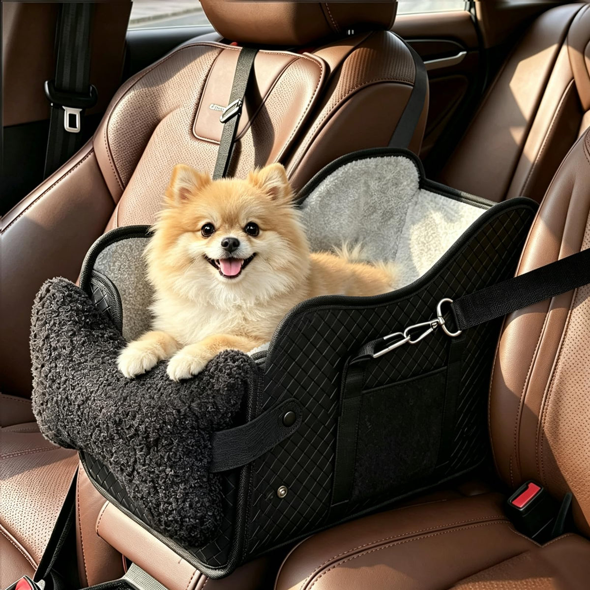Center console dog car seat, booster to 15lbs