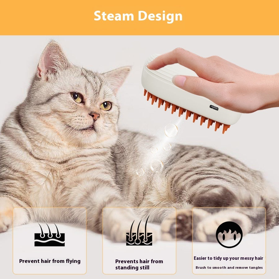 USB rechargeable steam comb, cordless cat grooming – alternate view
