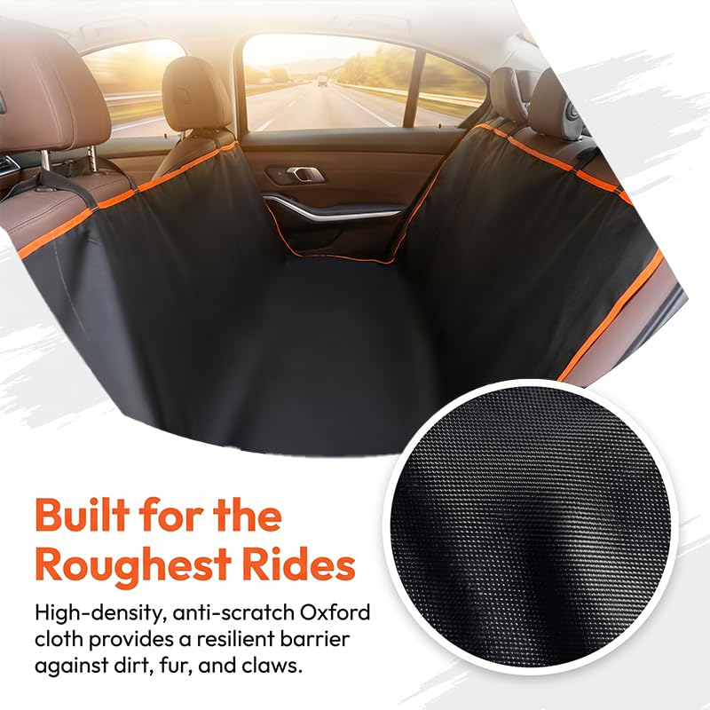 Waterproof dog car seat cover, back seat – alternate view