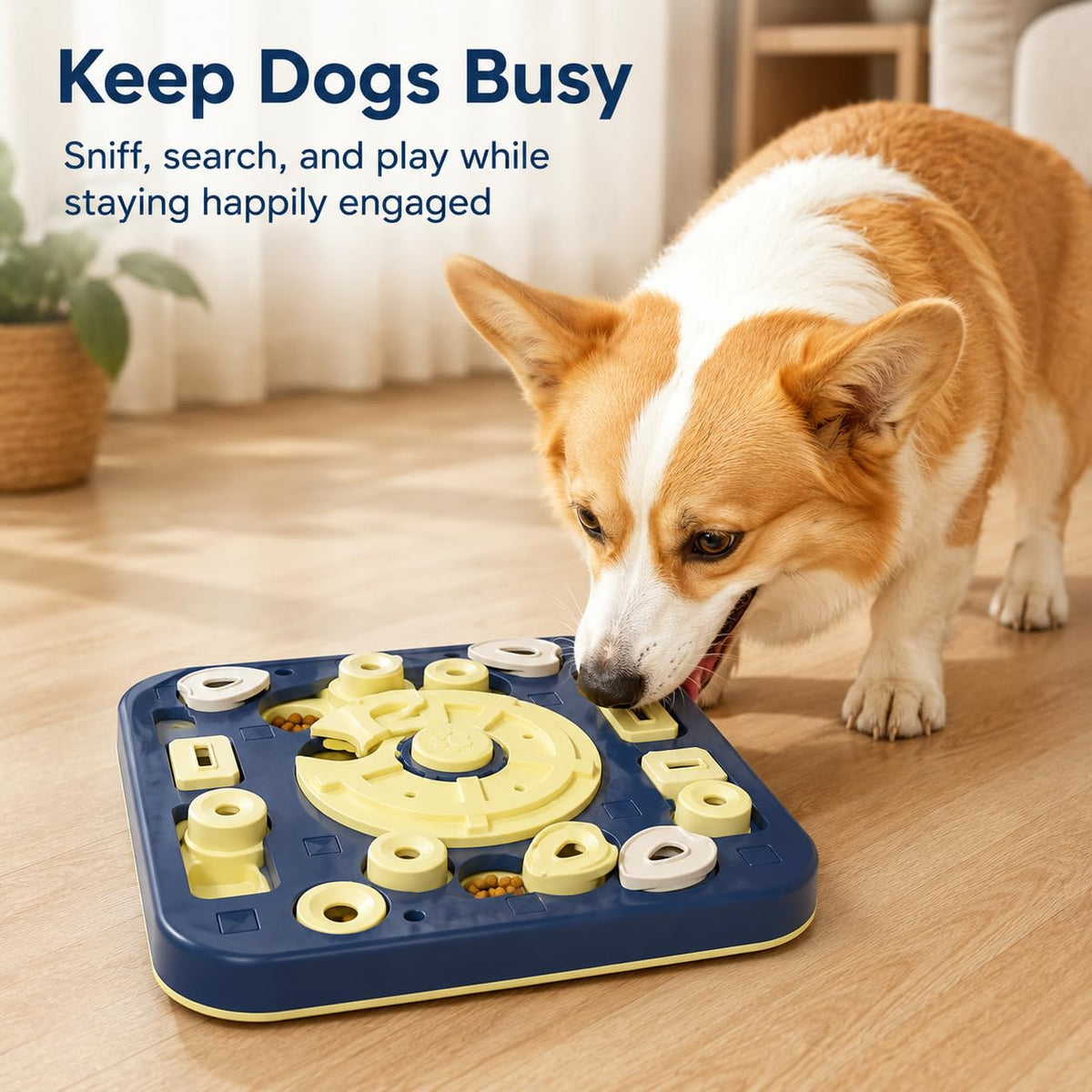 Adjustable pet puzzle toy, treat enrichment – alternate view