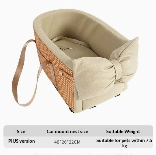 Small pet car seat nest cushion – alternate view