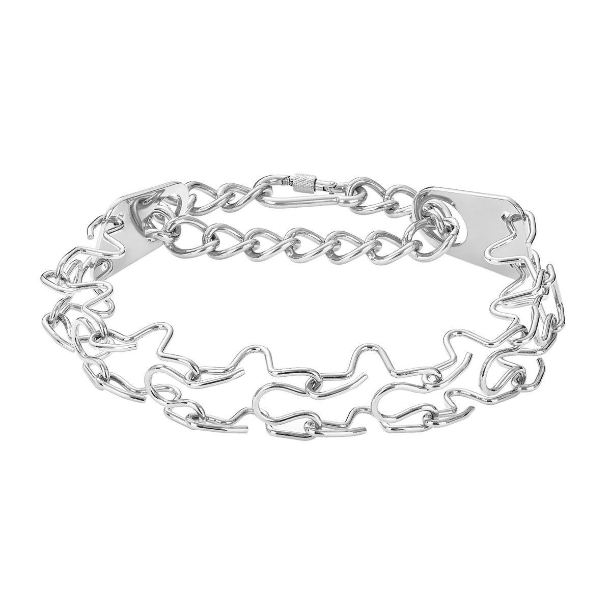 Stainless steel anti-pull dog leash collar – alternate view
