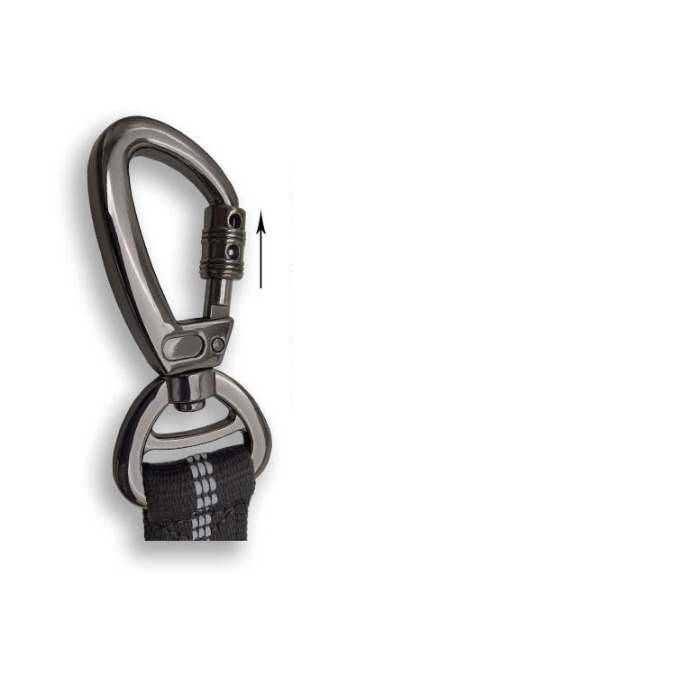 Reflective retractable dog car seat belt – alternate view