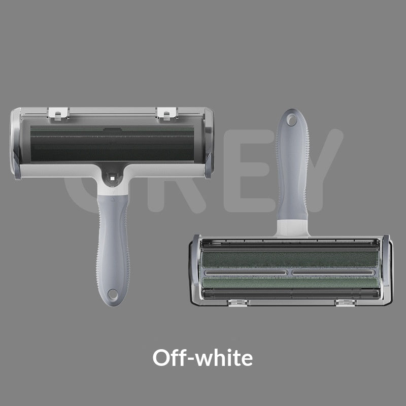Self-cleaning pet brush, T-shaped roller for fur removal – alternate view