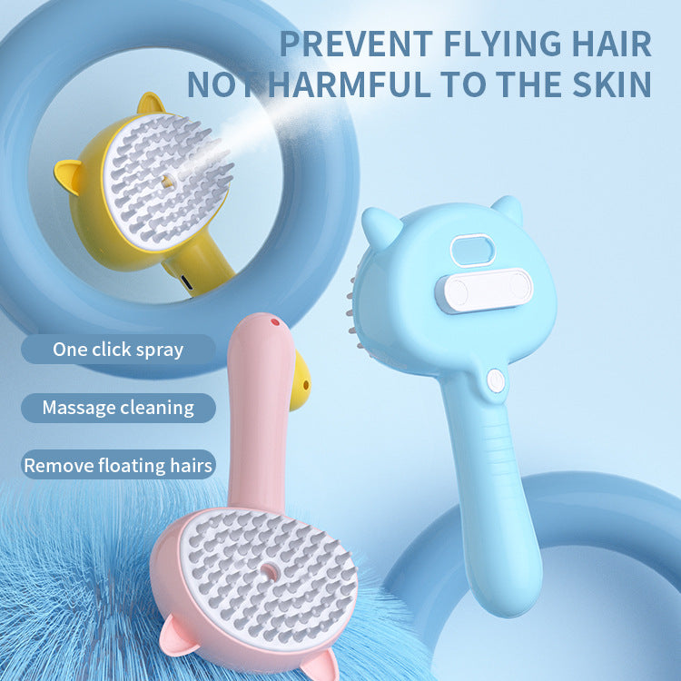 Rechargeable mist slicker brush, self-cleaning – alternate view