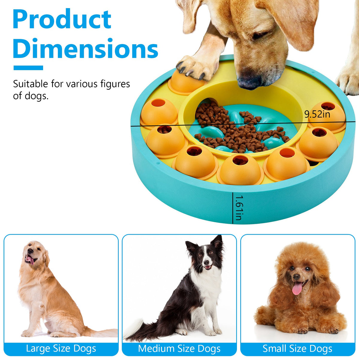 Dog puzzle feeder bowl, slow feeding & IQ toy – alternate view